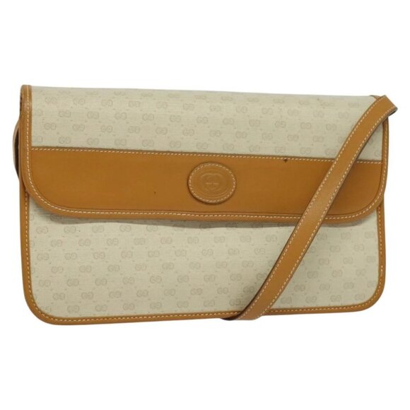 GUCCI Micro GG Supreme Shoulder Bag PVC Beige Gold - Picture 1 of 16